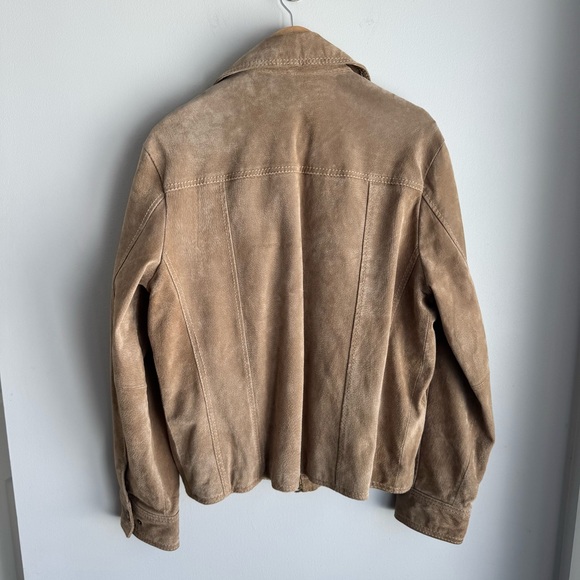Vintage 90s Y2K Wilsons Leather Suede Jacket Womens M Tan Utility Capsule EUC - Picture 8 of 15